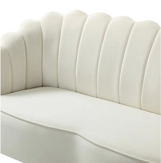 Thumbnail: Ivory Velvet Petal Settee