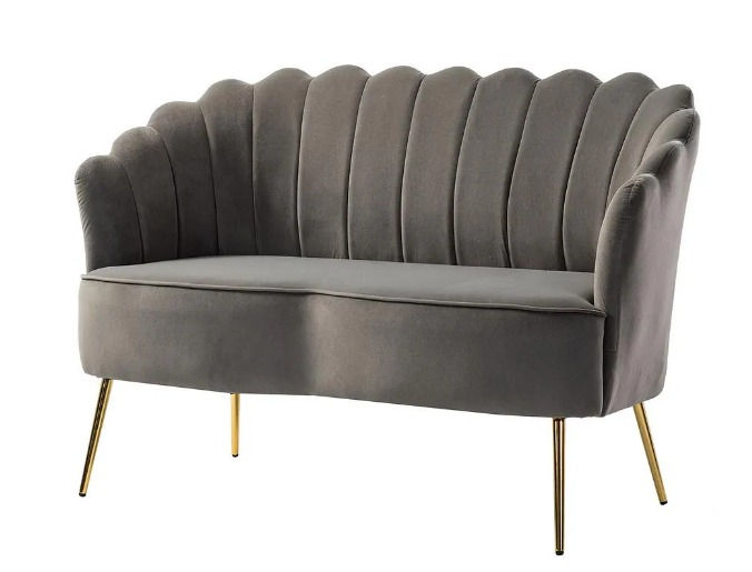 Thumbnail: Ivory Velvet Petal Settee