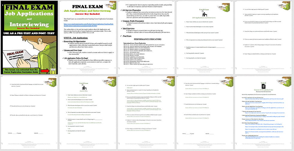 Thumbnail: Final Exams and Test Bundle