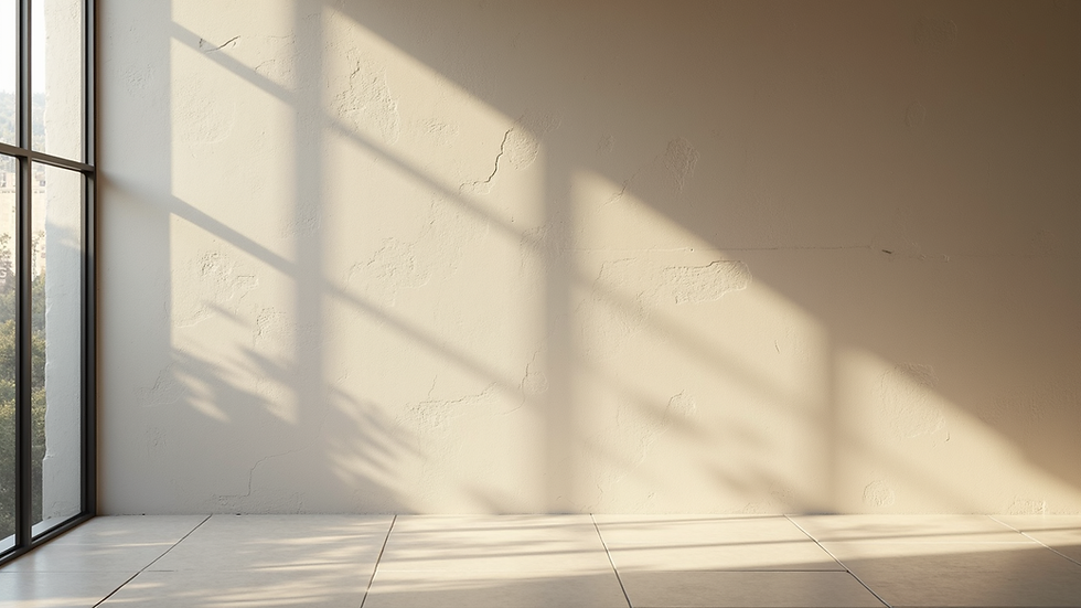 Vista a nivel de pared con revestimiento gris perla y tapiz beige