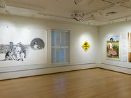 Interior of The Current's Galleries with an exhibition by Meleko Mokgosi.