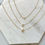 Thumbnail: Single round pearl and gold filled chain necklace, three sizes