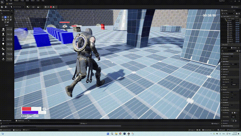 Gideon Dashes across the level at great speed.