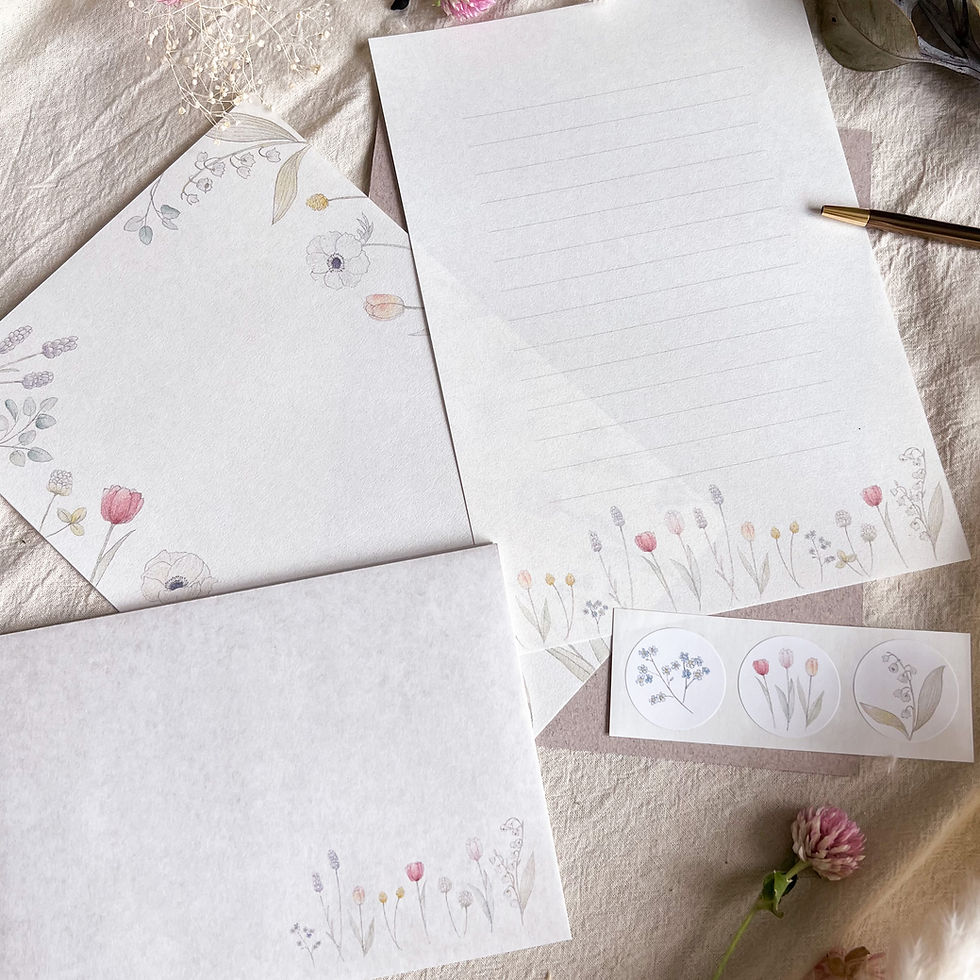 サムネイル： レターセット【Watercolor flowers】