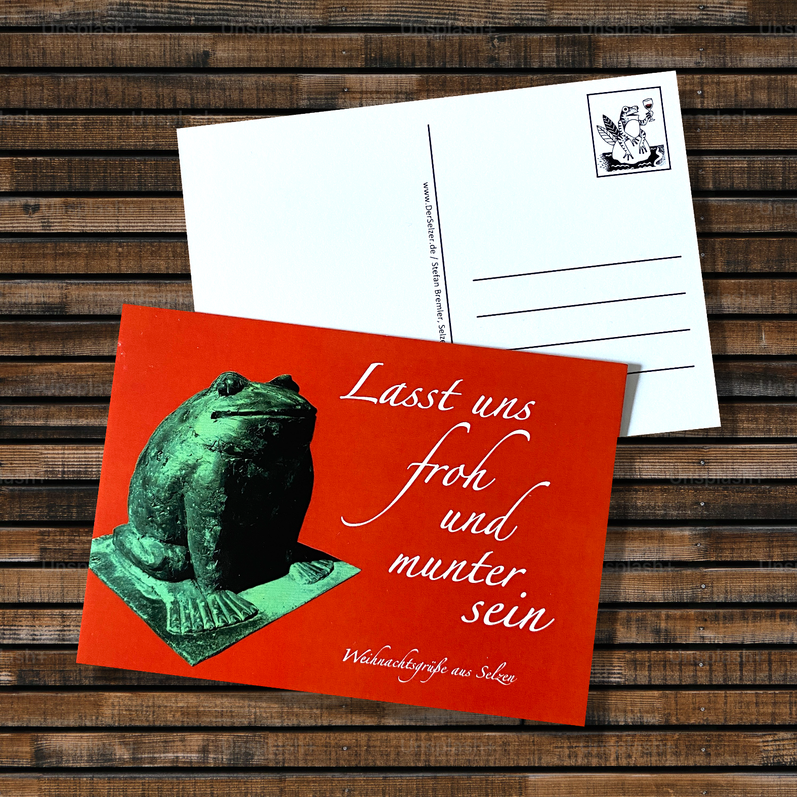 Weihnachts-Postkarte "Frosch"
