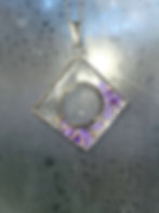 Lilacs under glass pendant