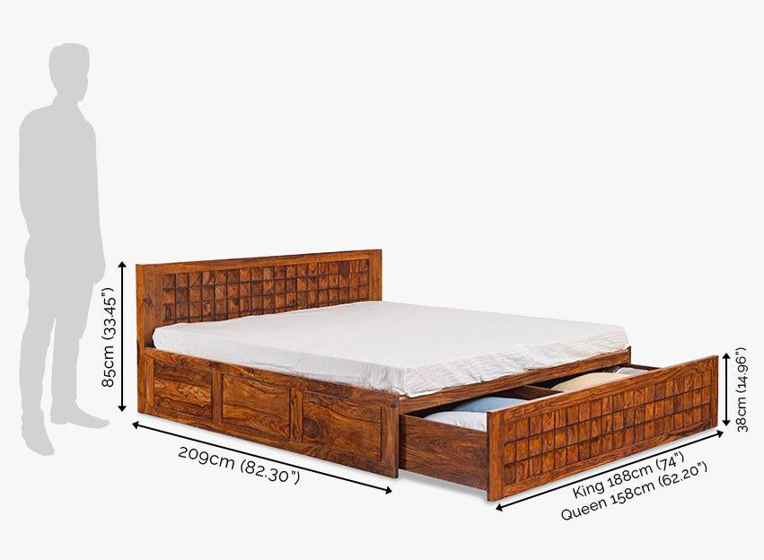 Thumbnail: Solid Wood Bowley Bed With Storage