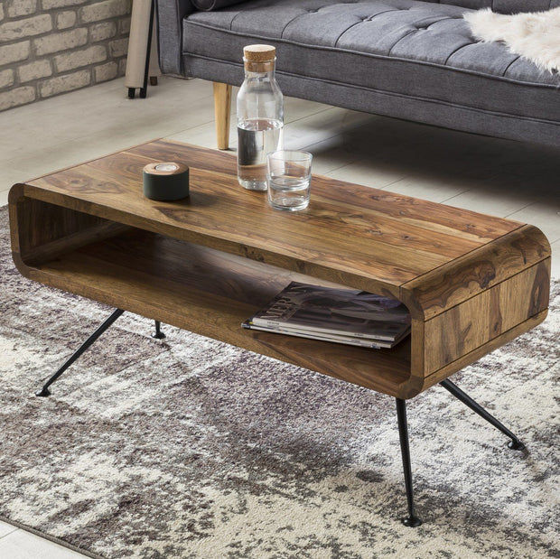 Thumbnail: Solid Wood Curved Rocket Coffee Table