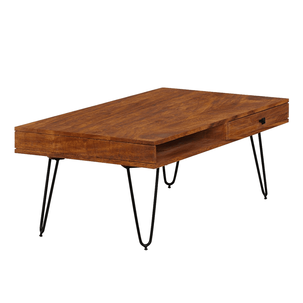Thumbnail: Solid Wood Shine Coffee Table With 2 Drawers