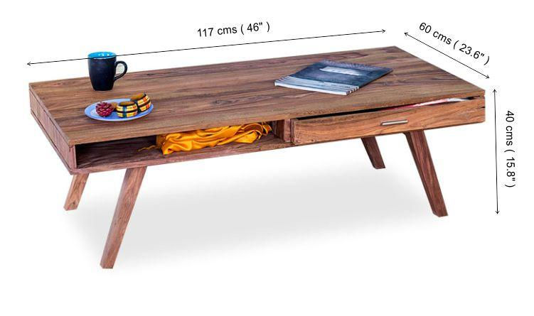 Thumbnail: Solid Wood Buck Coffee Table With 2 Drawers