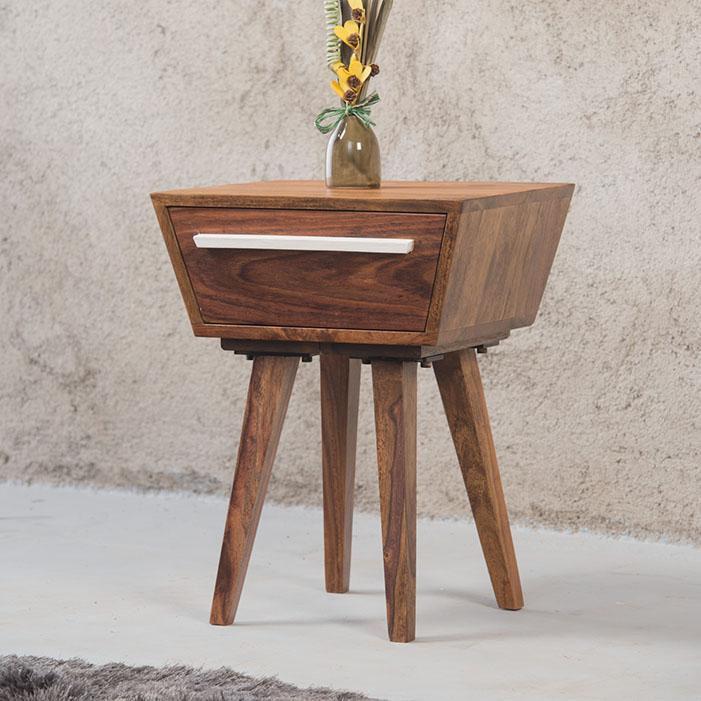 Thumbnail: Solid Wood Ellen Bed Side Table With Drawer