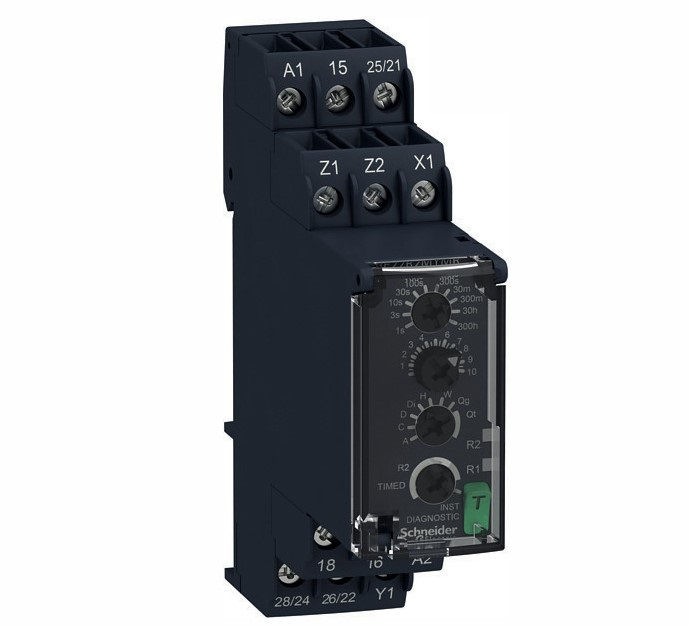 Multifunktionszeitrelais, 0,05 s-300 h, 24-240VAC/DC, 2 W