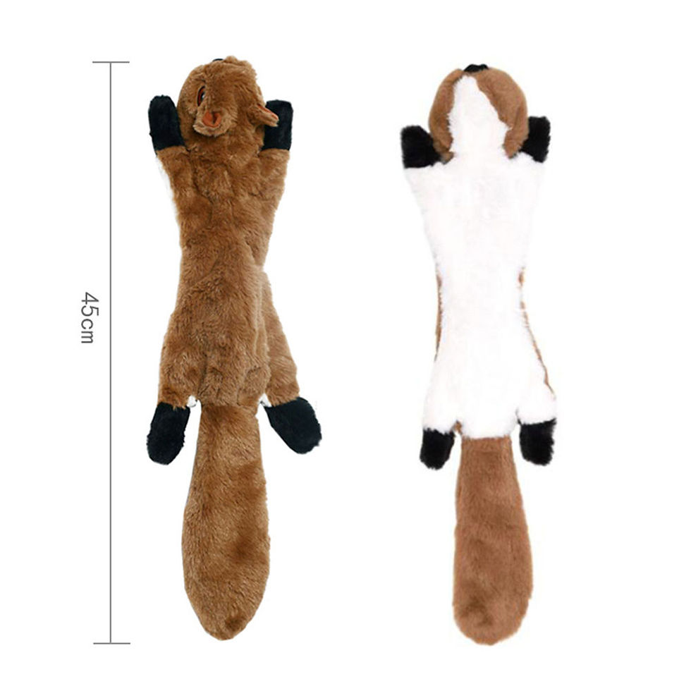 Thumbnail: Stuffing-Free Squeaky Dog Toy – Durable Plush Animal Toy