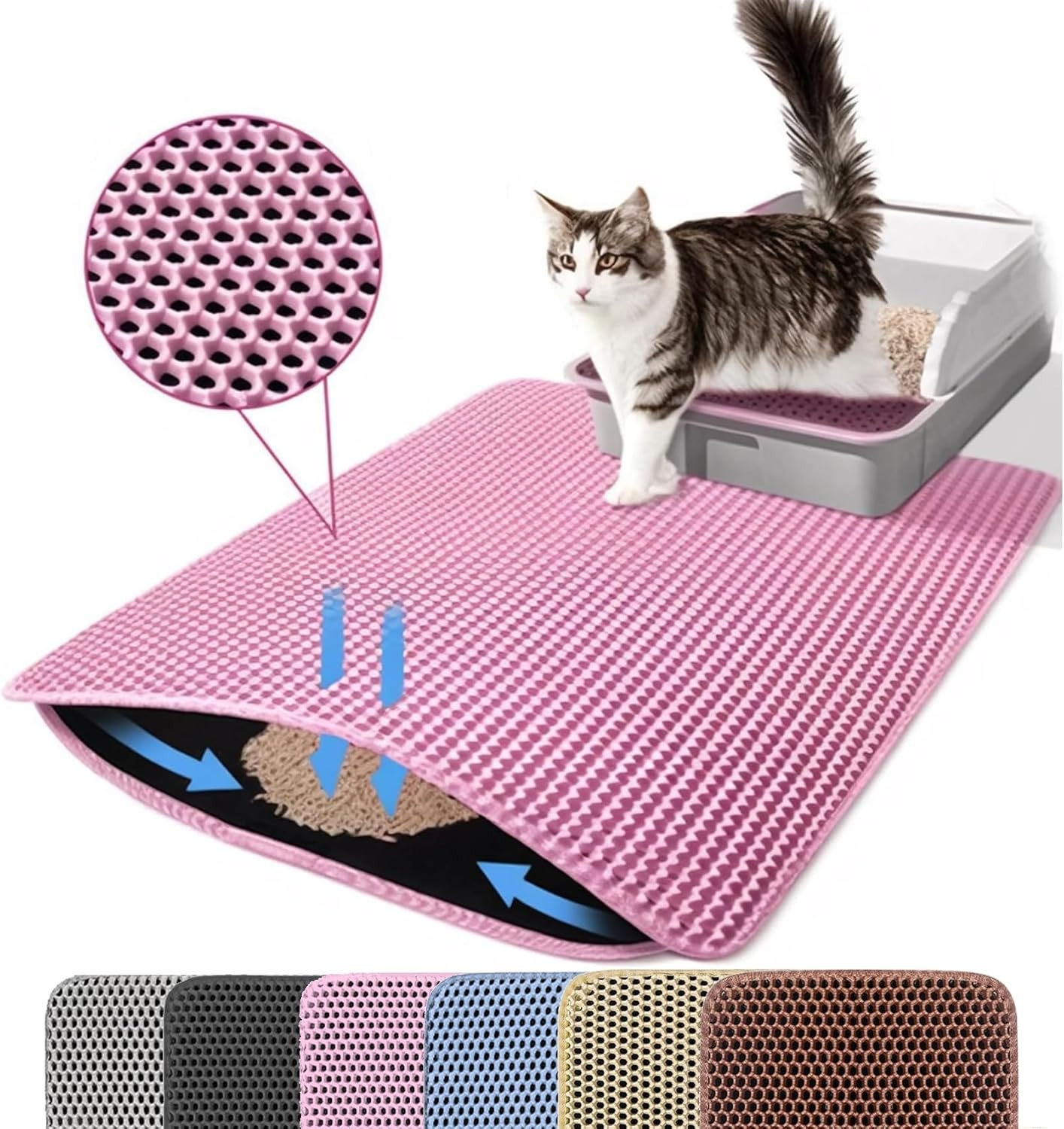 Premium Cat Litter Mat – Double Layer Non-Slip and Durable Sand Control Mat