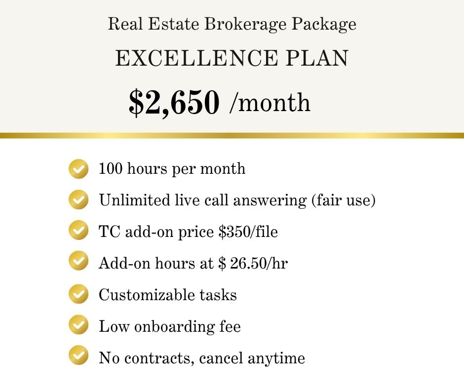 Header image for the Real Estate Marketing Support "Excel" package, emphasizing advanced blogging, newsletter creation, and SEO content.