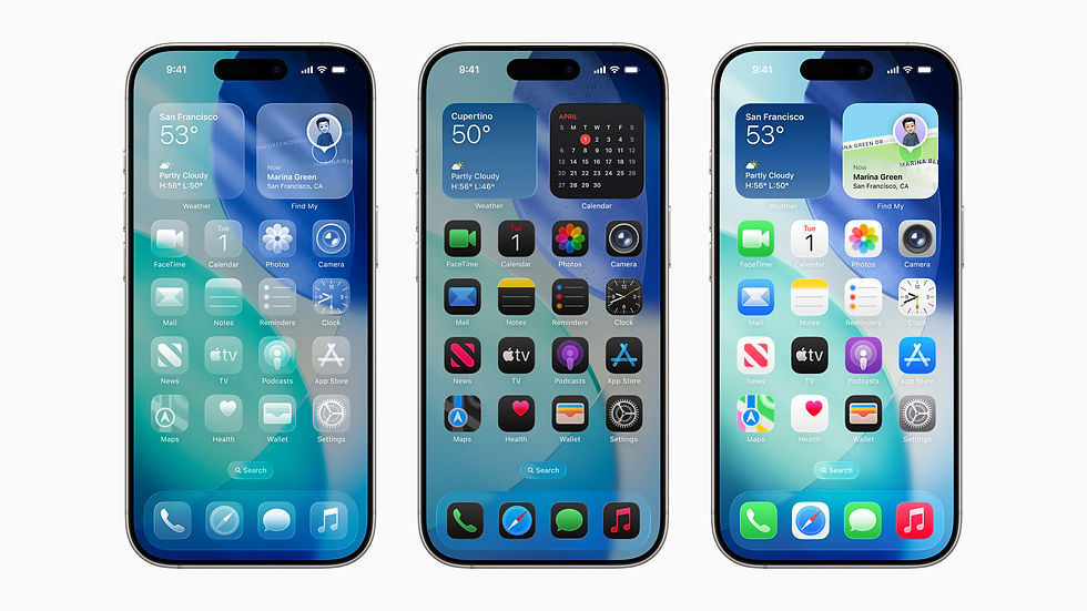 Liquid Glassはクリアな見た目など、アプリのアイコンやウィジェットにカスタマイズのオプションも提供。