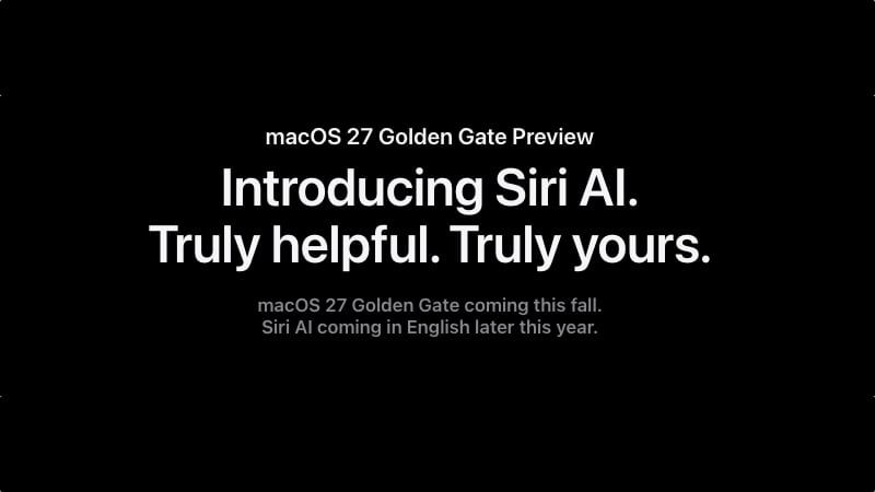 Apple、「macOS 27 Golden Gate」を発表 Siri AIを全面刷新