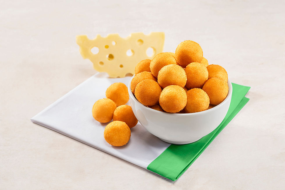 Mini bolinha de queijo, pacote de01 kilo e 02 kilos. fritar 180 graus