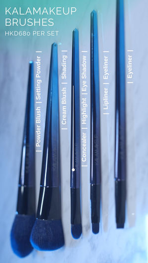 KALAMAKEUP BRUSHES vegan pro set with five blue makeup brushes