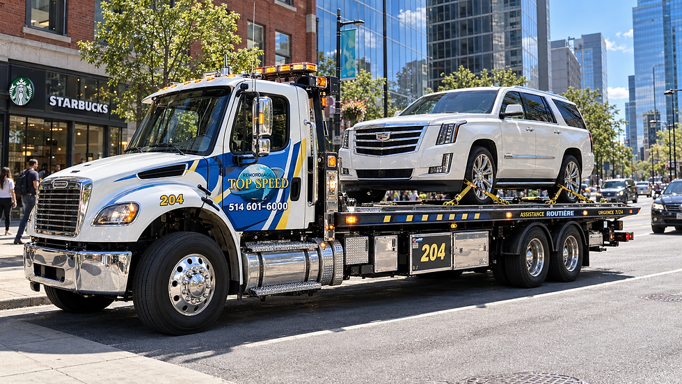 White delivery van — service for Lachine, Montréal.