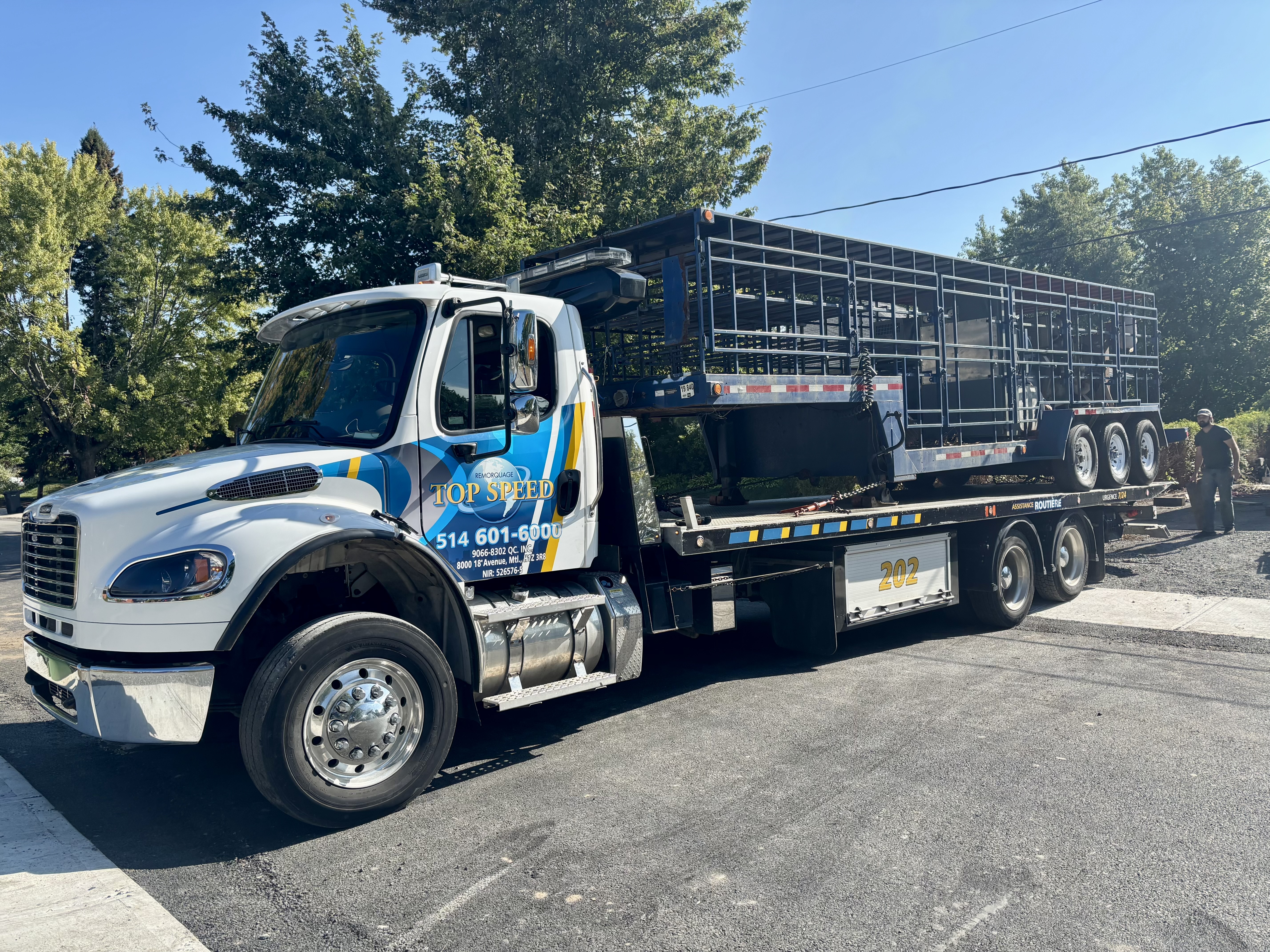 Transport de matériel sur une plateforme