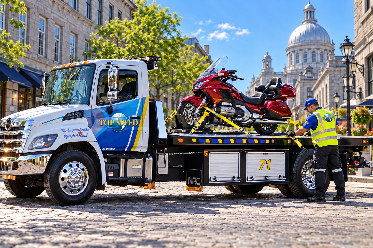 Motorcycle towing equipment serving Outremont