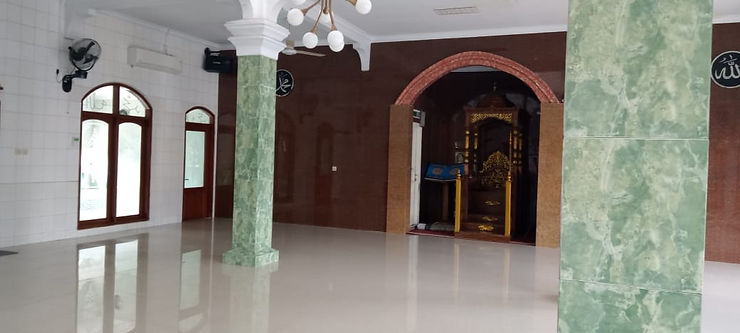 pemasangan karpet masjid turki polos hijau