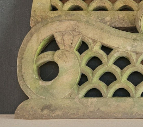 Thumbnail: Pair of Hand Craved Stone Peacocks