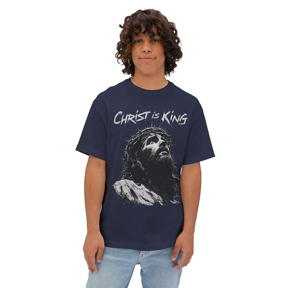 Thumbnail: Christ is King | Oversized Boxy Tee - Unisex Graphic T-Shirt