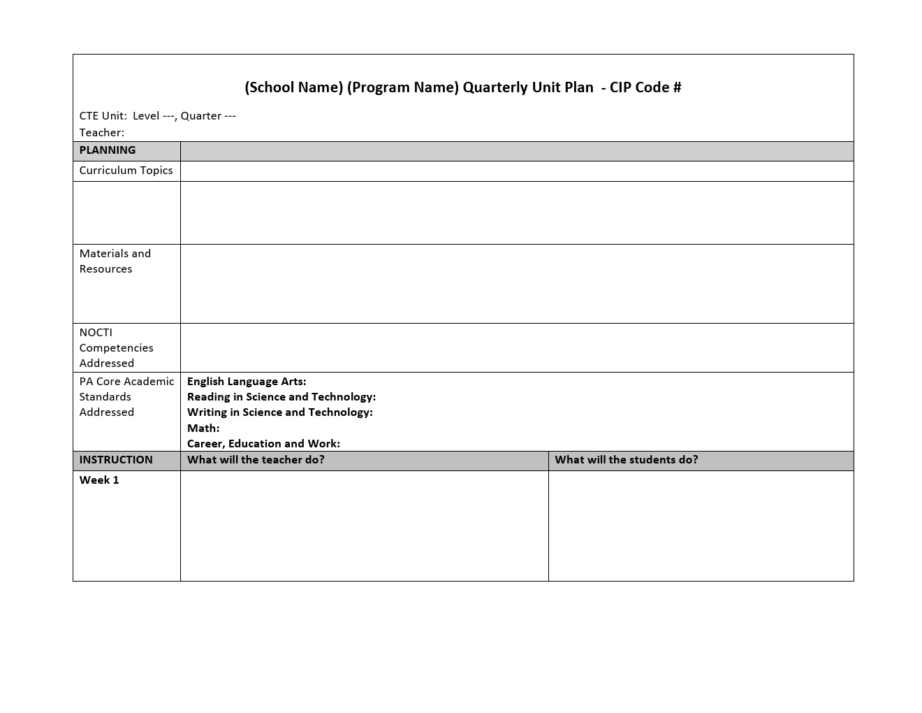 Unit Plan - OSHA