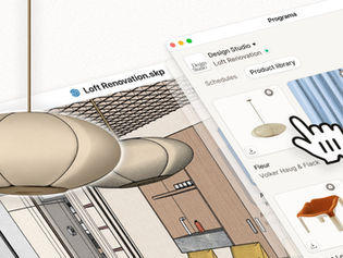 Programa's new SketchUp Plugin Menu offers seamless integration with features such as product details, 3D Warehouse search, and quick addition to the materials panel, enhancing the design workflow.
