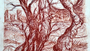 Testing out my own handmade Wick ochre wax crayons. Aug.2023.