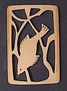 Scrollsawed fish. Thin Cherrywood. Ian Woods.