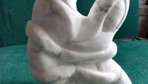 Lilith and Eve. Alabastine carving.
