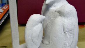 Penguin family. Alabastine and gesso.