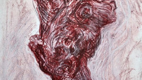 OLIVE ROOT. Red ochre, Conte sepia, chalk.