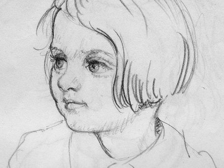 Young girl. Pencil. Peggie Highman.
