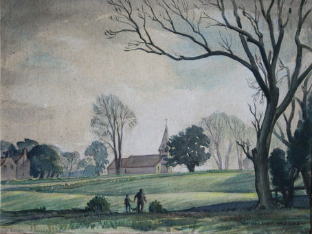 Wisborough Green church, Sussex. Watercolour.