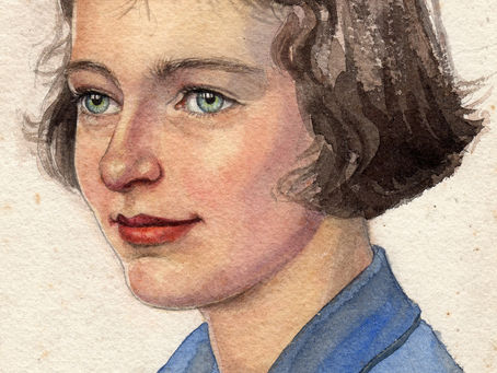 Portrait of a friend. Peggie Woods. Watercolour.
