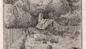 Watercress Lane, St Werburgh's, Bristol. Drypoint engraving.