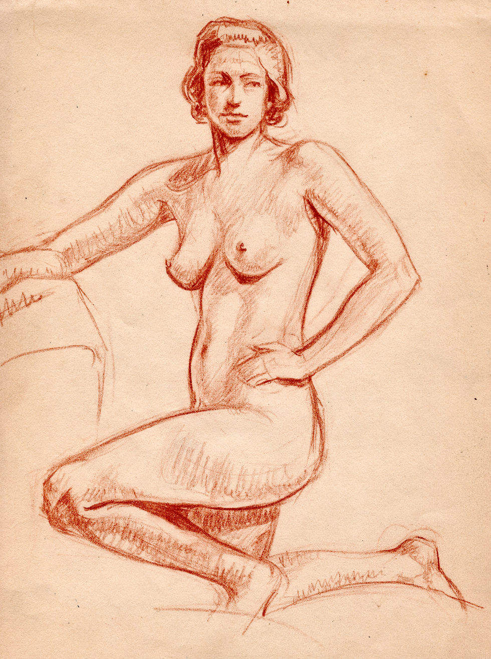 Life study. Red chalk. P.H. 1920s.