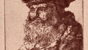 AFTER REMBRANDT. Drypoint. Wick ochre on tinted paper.