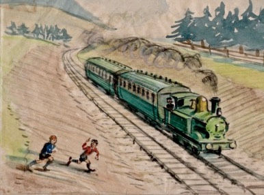 Mad about trains. A drawing my Dad did for me when I was young.