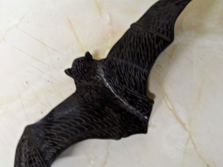 Pipistrelle bat made from a vinyl record.