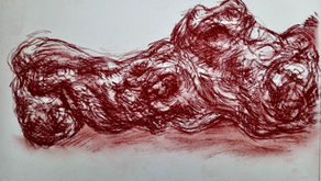 OLIVE ROOT. Earth pigment pastel drawing. Dec.2022.