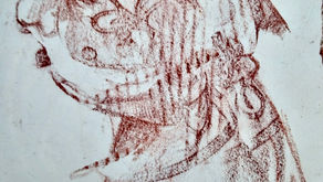 Testing crayons by brass rubbing.