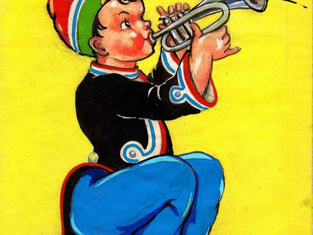 Little boy blue. Poster colour. My mother’s work. 1930s.