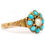Thumbnail: Victorian 15ct Yellow Gold Turquoise and Pearl Cluster, Circa 1890