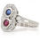 Thumbnail: 18ct White Gold Boodles Ruby and Sapphire and Diamond Ring