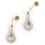 Thumbnail: Contemporary 18ct White Gold 1ct Diamond Teardrop Pendant and Earrings Set